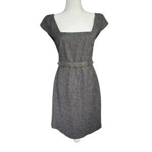 NWT Laundry By Shelli Segal Brown Wool Blended Dress Womens Size 12